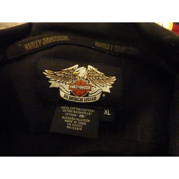 Harley-Davidson Embroidered Men's Shirt-Black-Short Sleeve-Button-Pockets- sz XL - Picture 5 of 5